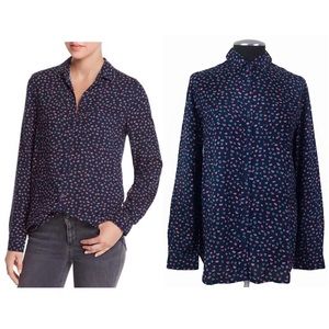 Beachlunchlounge - Alana Heart Print Button Down Top - Small - NWT